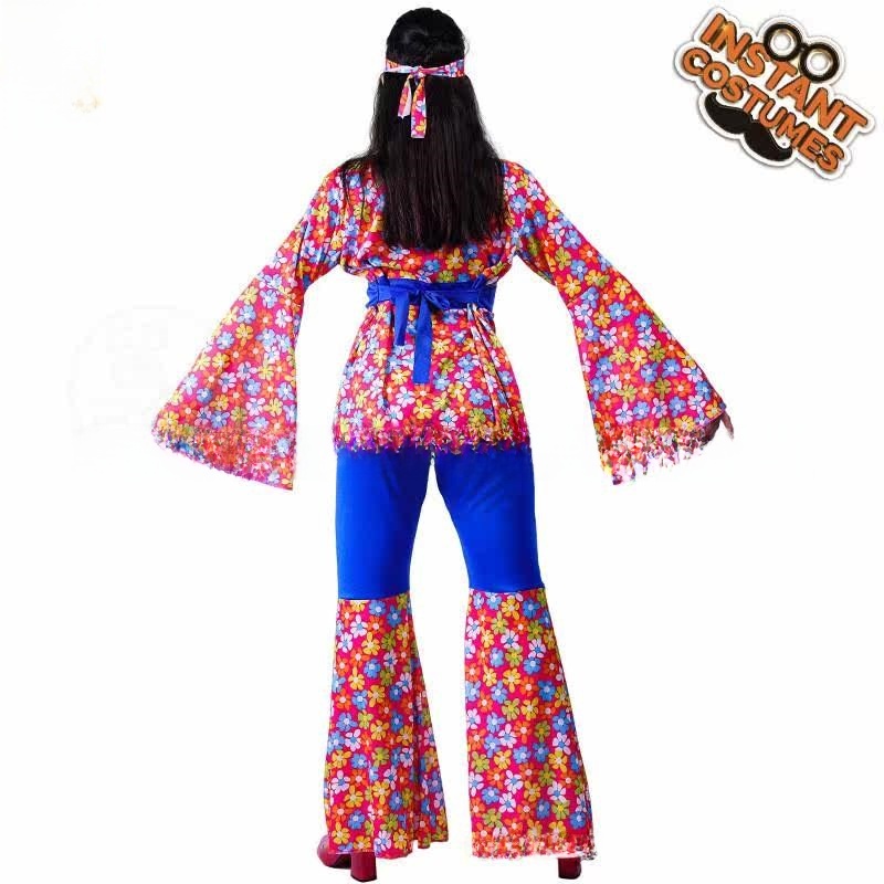 Ethnic Clothing & Online Fashion Store Khaadi Uk - 女性のビッグフラワーヒッピースーツディスココスチュームハロウィンカーニバルエスニックステージパフォーマンス服年春ファッショントレンド