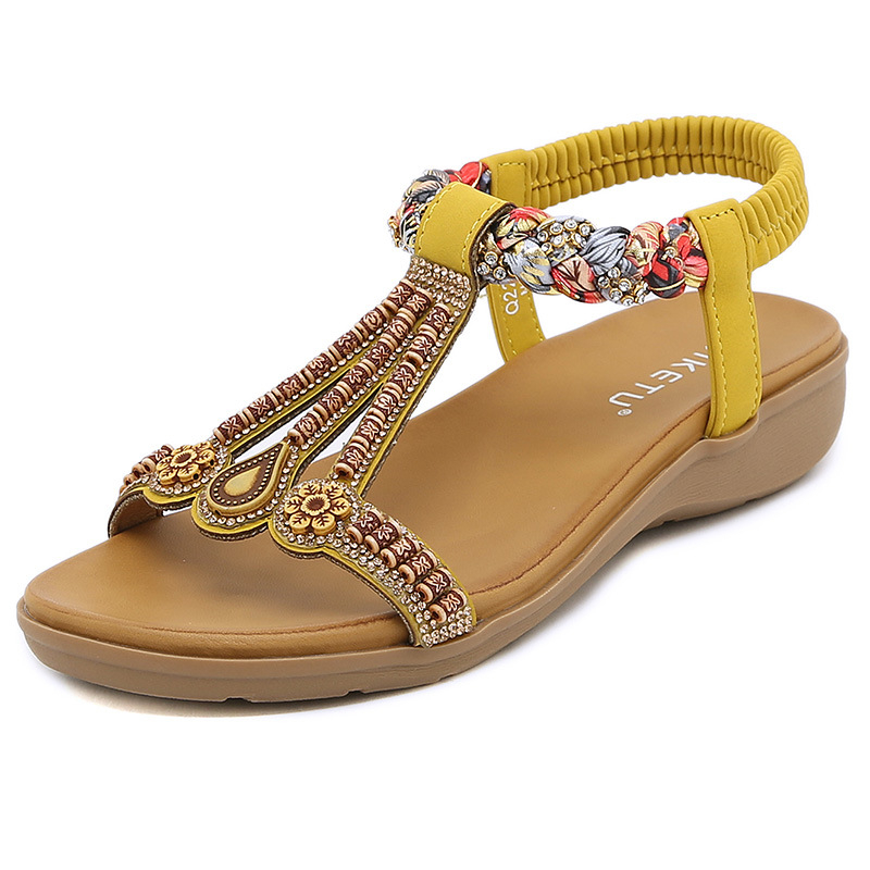 2025 夏の新多用途ファッショントレンド女性のサンダル弾性 - Ethnic Fashion Trends 2025 のレビューと価格