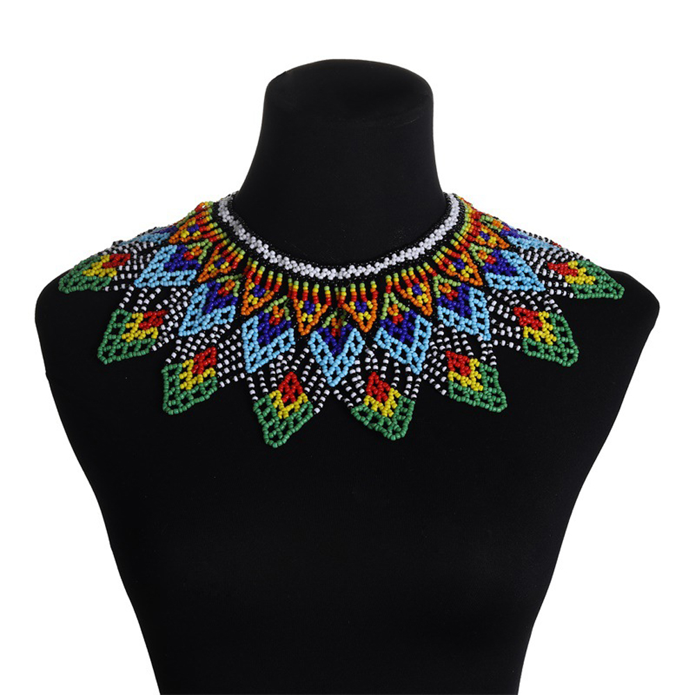 2025年トレンド カラフルビーズ ビブネックレス 男女兼用 - Ethnic Fashion Trends 2025 のレビューと価格