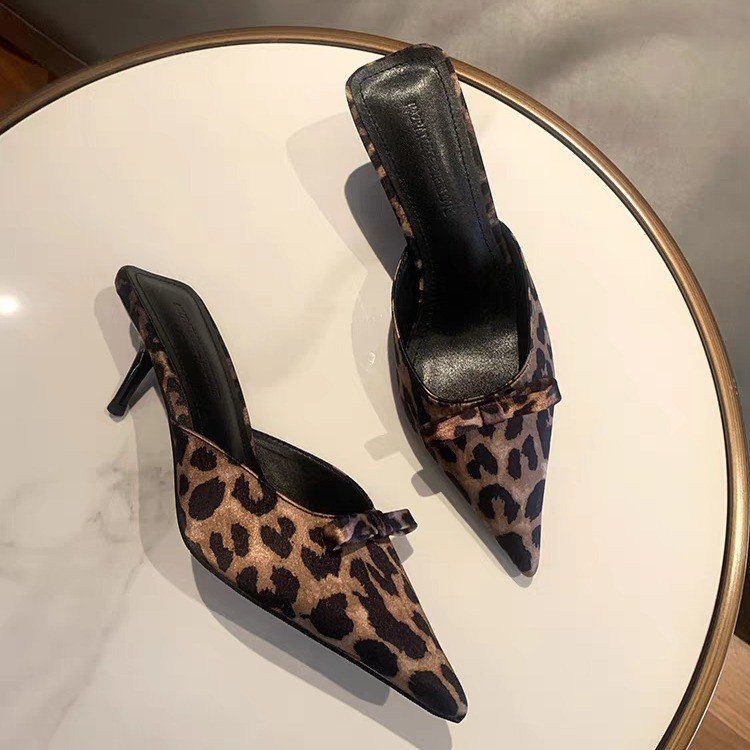 レディース　レオパード柄　ポインテッドトゥ　ハイヒールスリッ - Ethnic And Fashion のレビューと価格