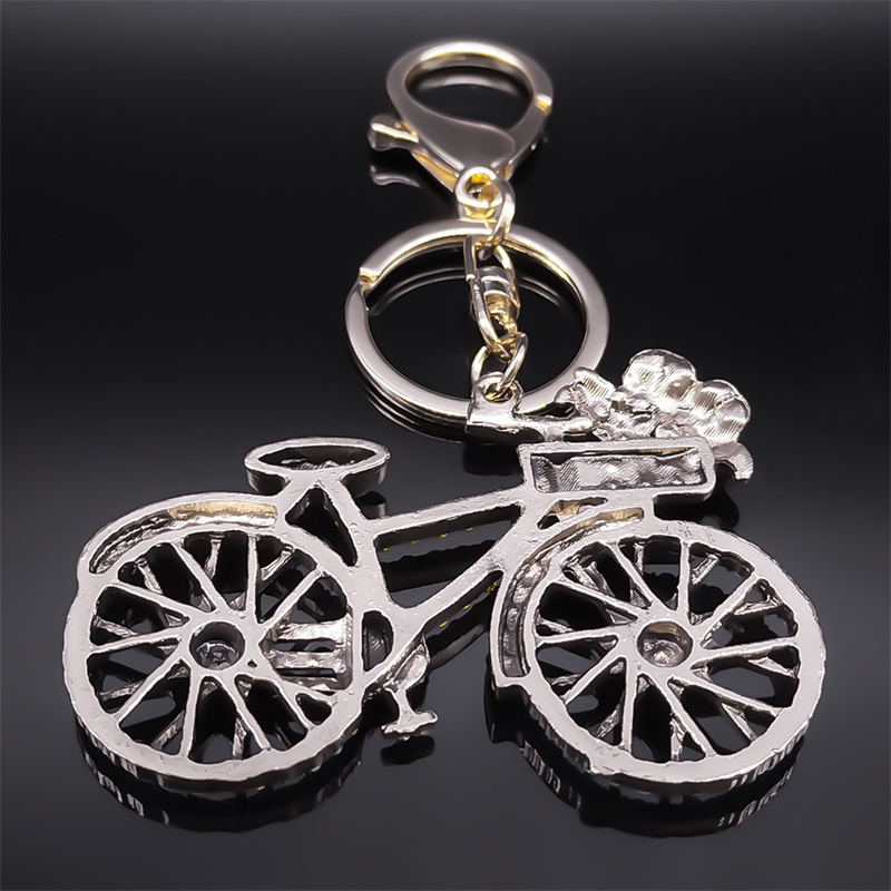 カラフルなクリスタルバイクフラワー自転車キーチェーン女性合金 - Ethnic And Fashion のレビューと価格