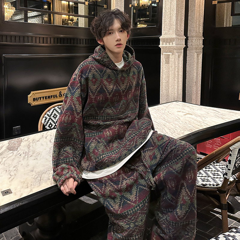 メンズエスニックスタイルツーピースフーディセット（スウェット - Ethnic Fashion Trends 2025 のレビューと価格