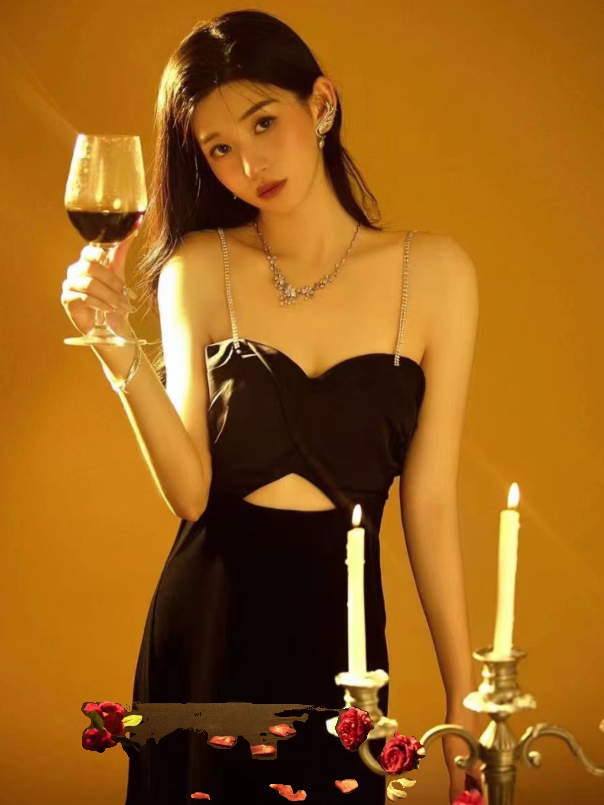 セクシーな背中開きストラップドレス写真スタジオテーマ女性ファ - Ethnic Fashion Photography のレビューと価格