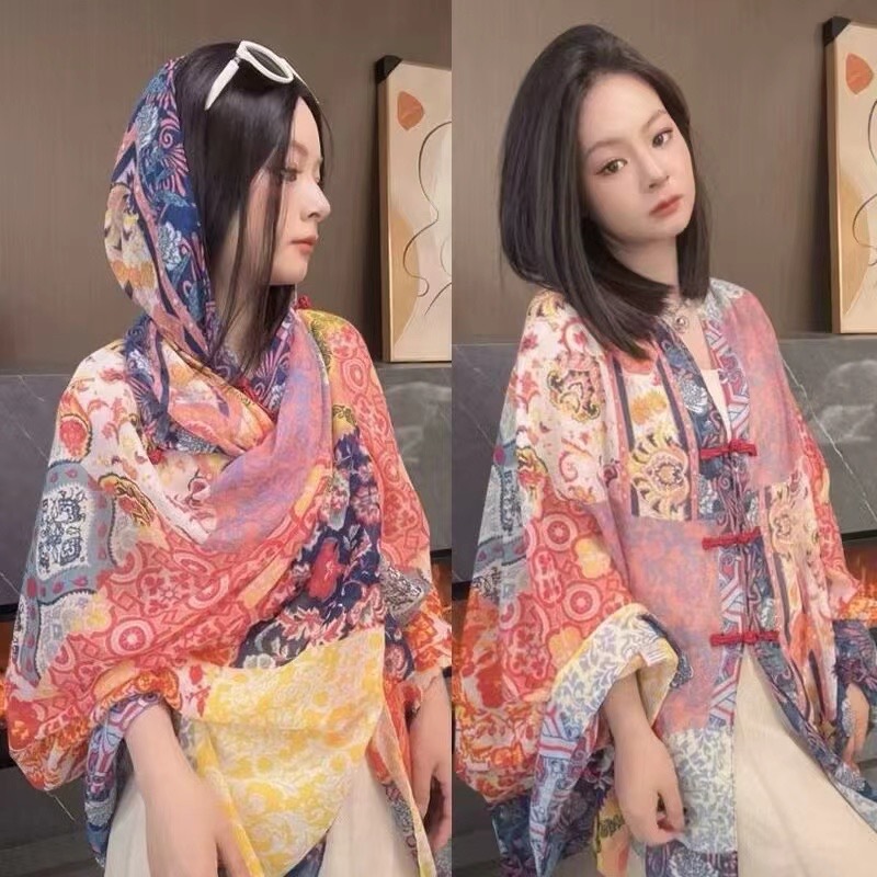 90*180 夏日焼け止めショール女性用、2025 新着、ロ - Ethnic Fashion Photography のレビューと価格