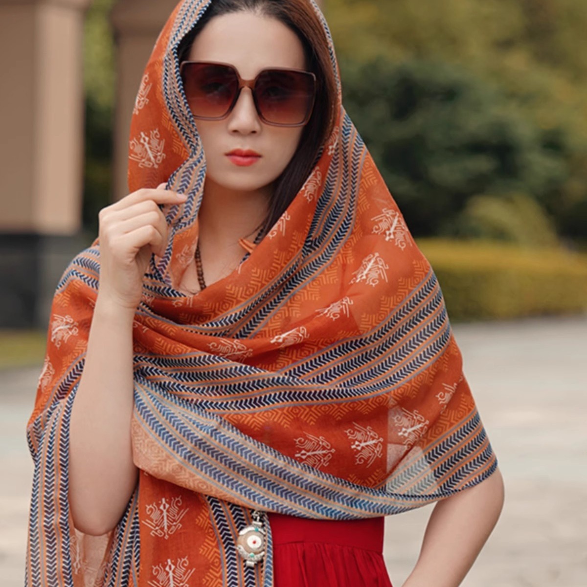 旅行写真、薄い春夏の新しい日焼け止めショール、長いエスニック - Ethnic Fashion Photography のレビューと価格