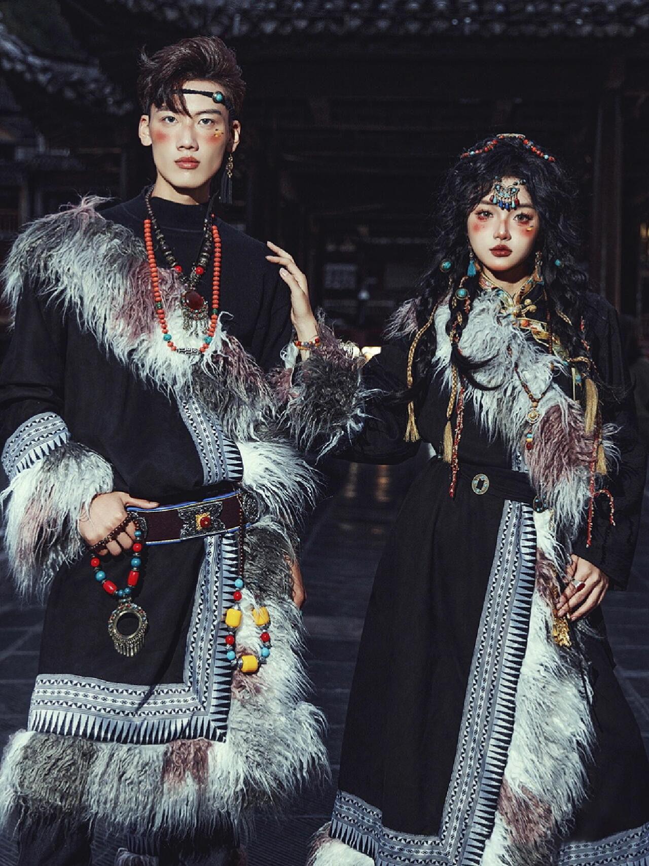 チベット衣装女性の新しいスタイルエスニックファッション旅行写 - Ethnic Fashion Photography のレビューと価格