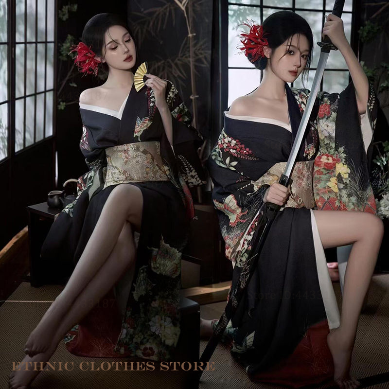 日本の伝統的な着物コスプレ浴衣芸者ガウンフォーマルパーティー - Ethnic Fashion Photography のレビューと価格